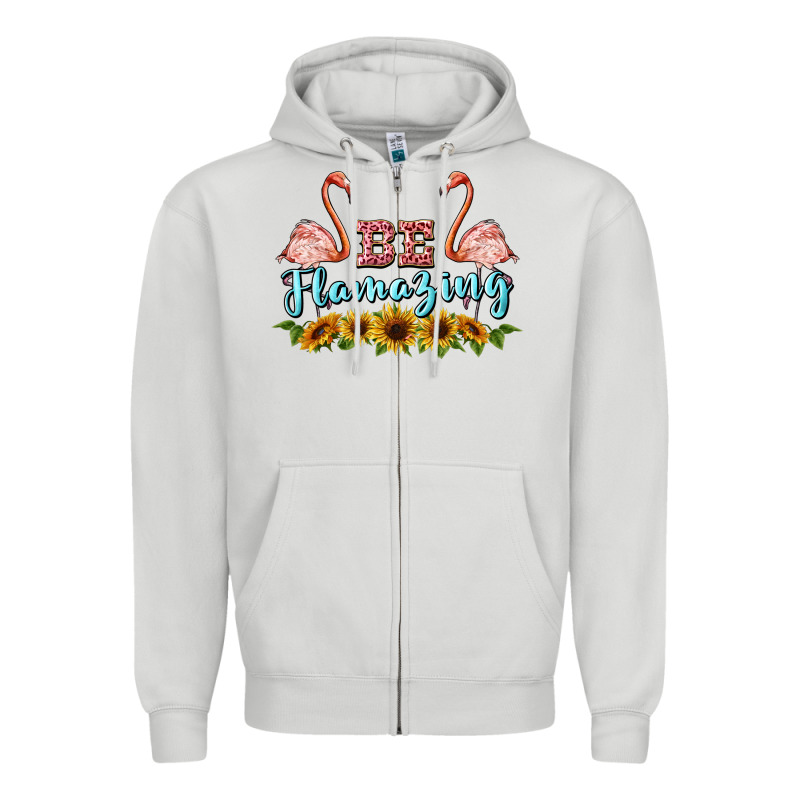 Be Flamezing Flamingo Zipper Hoodie by BarkalooDesign | Teevron