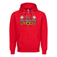 Red be flamezing flamingo Zipper Hoodie - BarkalooDesign