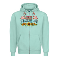 Seafoam be flamezing flamingo Zipper Hoodie - BarkalooDesign