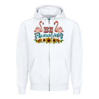 White be flamezing flamingo Zipper Hoodie - BarkalooDesign