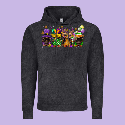 Mardi Gras Afro Gnomies Vintage Hoodie Designed By Fadigitalartstudio