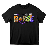 Black Halloween Nurse Heavy Core Tee - texasbilliewilder