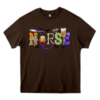 Chocolate Brown Halloween Nurse Heavy Core Tee - texasbilliewilder