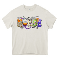 Cream Halloween Nurse Heavy Core Tee - texasbilliewilder