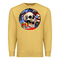 Antique Gold police skull and police equipment Premium Sweatshirt - AdoDesignShop