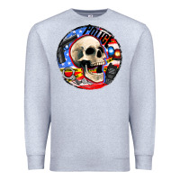 Heather Grey police skull and police equipment Premium Sweatshirt - AdoDesignShop