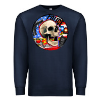 Navy police skull and police equipment Premium Sweatshirt - AdoDesignShop