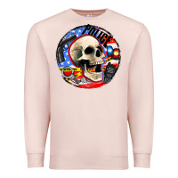 Pale Pink police skull and police equipment Premium Sweatshirt - AdoDesignShop