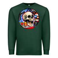 Sports Green police skull and police equipment Premium Sweatshirt - AdoDesignShop