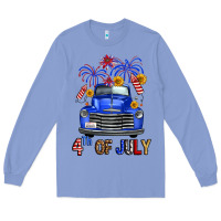Colony Blue Western Fourth Of July Truck Long Sleeve Tee - FaDigitalArtStudio