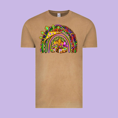 Mardi Gras Rainbow Vintage Tee Designed By Oliviacreatesart