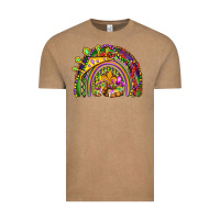 Vintage Coffee mardi gras rainbow Vintage Tee - OliviaCreatesArt