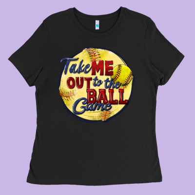 Take Me Out To The Ball Game Softball Ladies Tee Designed By Cowgirlartshop