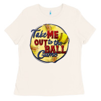 Bone take me out to the ball game softball Ladies Tee - CowGirlArtShop