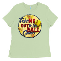 Matcha take me out to the ball game softball Ladies Tee - CowGirlArtShop