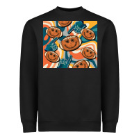 Black football smiley face Heavyweight Sweatshirt - BarkalooDesign
