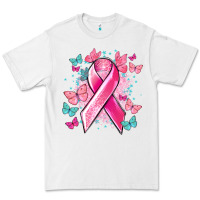 White Breast Cancer ribbon Cancer Awareness Premium Tee - HowdyJamesFarm