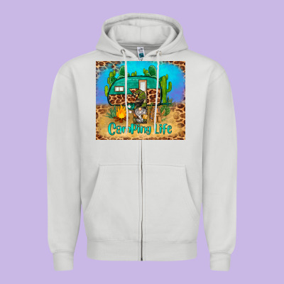 Camping Life Tumbler Zipper Hoodie Designed By Barkaloodesign