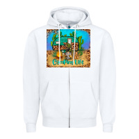 White camping life tumbler Zipper Hoodie - BarkalooDesign