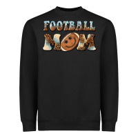 Black football mom football smiley face Heavyweight Sweatshirt - BarkalooDesign