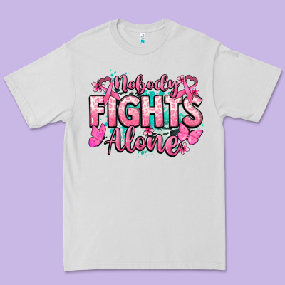 Nobody Fights Alone Cancer Awareness Premium Tee Designed By Howdyjamesfarm