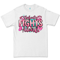 White Nobody fights alone Cancer Awareness Premium Tee - HowdyJamesFarm
