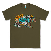 Army Green mama bear sunflowers leopard cowhide mother's day Classic Tee - Jasminsmagicworld