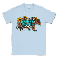 Dusty Blue mama bear sunflowers leopard cowhide mother's day Classic Tee - Jasminsmagicworld