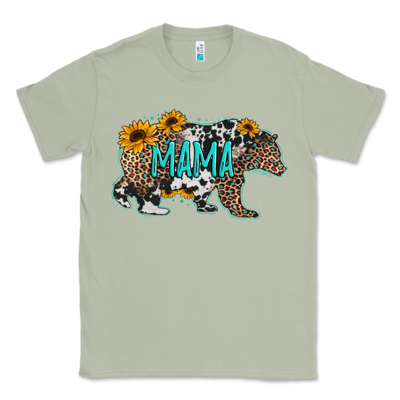 Mama Bear Sunflowers Leopard Cowhide Mother's Day Classic Tee by Jasminsmagicworld | Teevron
