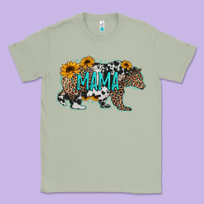 Mama Bear Sunflowers Leopard Cowhide Mother's Day Classic Tee Designed By Jasminsmagicworld