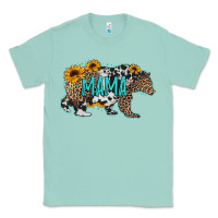 Seafoam mama bear sunflowers leopard cowhide mother's day Classic Tee - Jasminsmagicworld