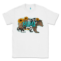 White mama bear sunflowers leopard cowhide mother's day Classic Tee - Jasminsmagicworld