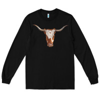 Black longhorn cow head Long Sleeve Tee - RanaPortraitStore