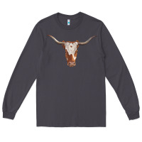 Smoke longhorn cow head Long Sleeve Tee - RanaPortraitStore