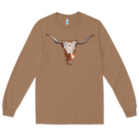 Toasted Coconut longhorn cow head Long Sleeve Tee - RanaPortraitStore