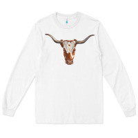 White longhorn cow head Long Sleeve Tee - RanaPortraitStore