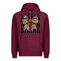 Burgundy mama leopard Premium Hoodie - CowhideDigitalArt