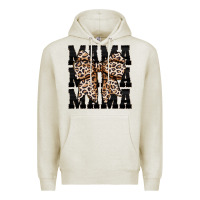 Oatmeal Heather mama leopard Premium Hoodie - CowhideDigitalArt