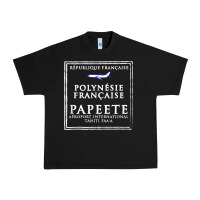 Black papeete tahiti passport stamp vacation travel t shirt Urban Heavy Tee - maiPhamDesign