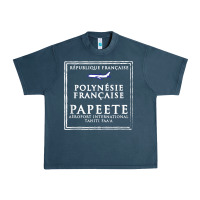 Midnight Navy papeete tahiti passport stamp vacation travel t shirt Urban Heavy Tee - maiPhamDesign