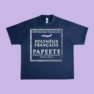 Papeete Tahiti Passport Stamp Vacation Travel T Shirt Urban Heavy Tee Designed By Maiphamdesign
