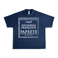 Navy papeete tahiti passport stamp vacation travel t shirt Urban Heavy Tee - maiPhamDesign