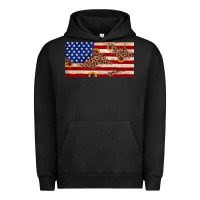 Pigment Black American flag leopard sunflower Urban Hoodie - JahusDesignShop