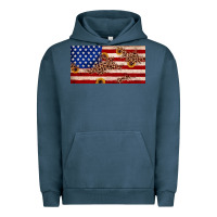 Pigment Midnight Navy American flag leopard sunflower Urban Hoodie - JahusDesignShop