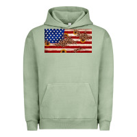 Pigment Oil Green American flag leopard sunflower Urban Hoodie - JahusDesignShop