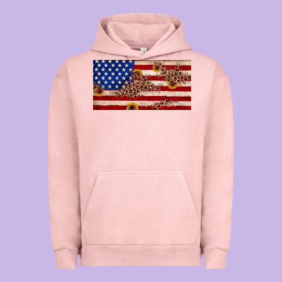 American Flag Leopard Sunflower Urban Hoodie Designed By Jahusdesignshop