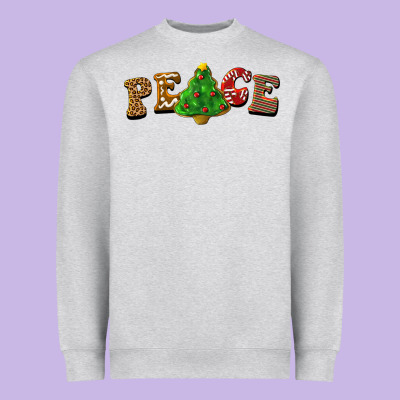 Christmas Peace Heavyweight Sweatshirt Designed By Barkaloodesign