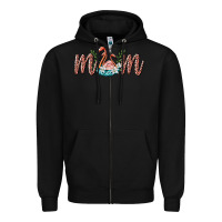 Black mom flamingo Zipper Hoodie - BarkalooDesign