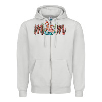 Dove Grey mom flamingo Zipper Hoodie - BarkalooDesign