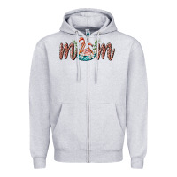 Heather Grey mom flamingo Zipper Hoodie - BarkalooDesign